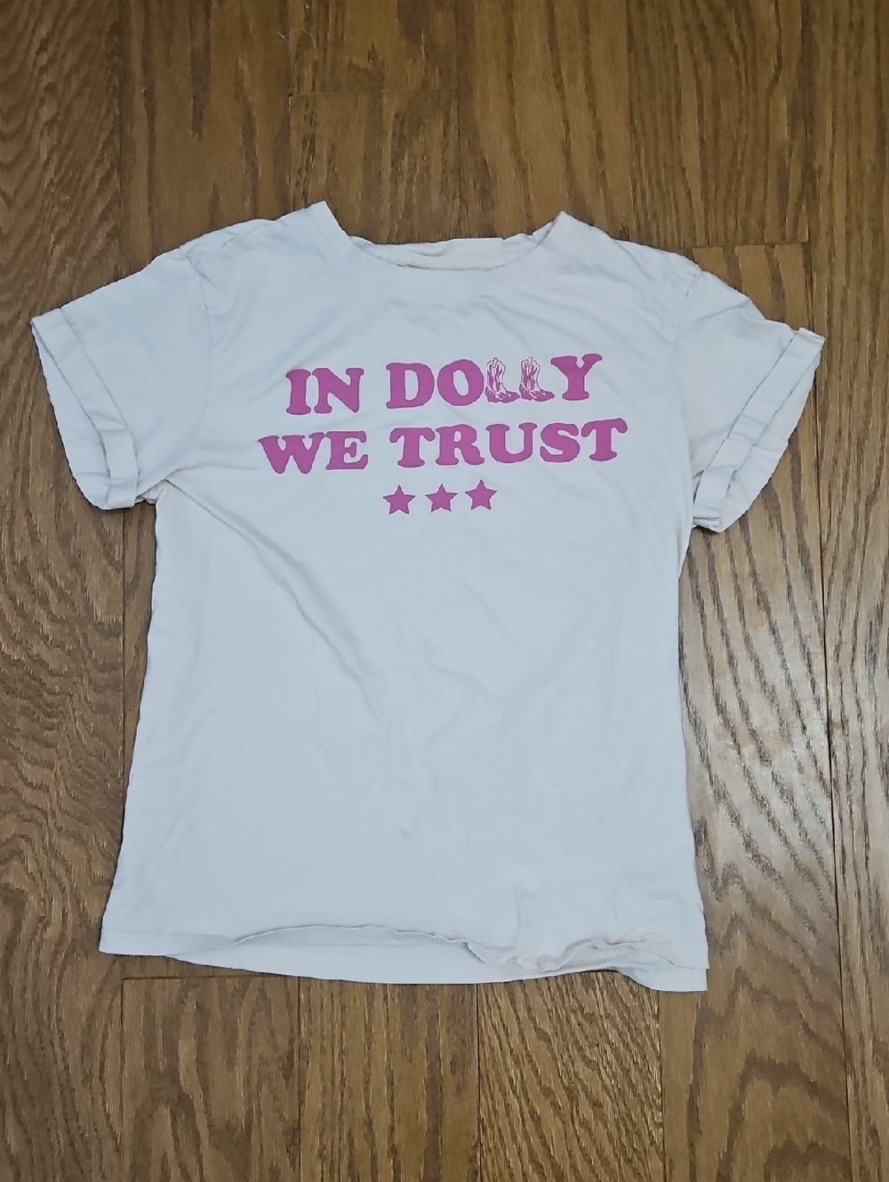 In Dolly We Trust T-Shirt Electric Pink Sz Medium